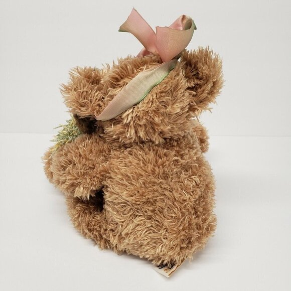 Natalie and Emma 12" Teddy Bears Tan Brown Hugging Blanket Plush - Picture 4 of 6